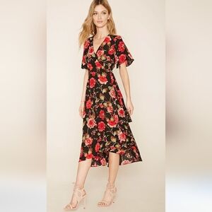 Forever 21 "Contemporary Floral Wrap" Dress, Size Medium CN165/92A